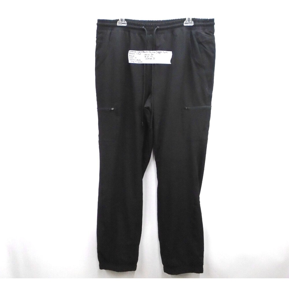 Eddie Bauer Pants Rainier Women Size 14 (36x31) Black Flannel Lined Jogger